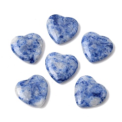 Blue Dyed Synthetic Turquoise Heart Love Stone, Healing Pocket Palm Stone for Reiki Balancing, Blue, 19.5x20~20.5x6mm
