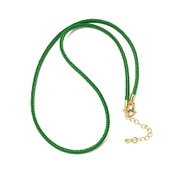 Зеленый 2.5мм нейлоновый плетеный шнур для изготовления ожерелий, с латунными выводами и 304 застежками из лобстера из нержавеющей стали, долговечный, стойки покрытие, золотые, зелёные, 17.72 дюйм (45 см)