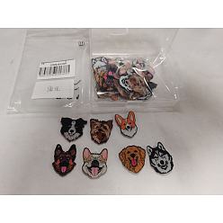 (52) Непрозрачная лаванда 35шт 7 стили непрозрачные акриловые подвески с принтом, собака, разноцветные, 29.5~32.5x24.5~30.5x2 мм, отверстие : 1.6~2 мм, 5 шт / стиль