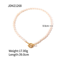 JDN21268 Chic Pearl Necklace with Heart Lock and French Style for Women - Elegant, Versatile and Sophisticated Jewelry Piece