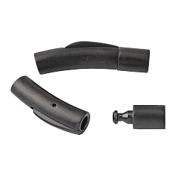 Матовый Черно-Металлический Цвет Штыковые застежками из нержавеющей стали, колонка, матово-металлический цвет, 304 мм, отверстие : 28~30x7x6 мм