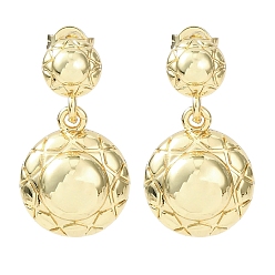 Золотой Полукруглые латунные серьги-гвоздики с подвесками, без кадмия и без свинца, стойки покрытие, долговечный, золотые, 23.5x13 мм