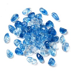 Dodger Blue Transparent Acrylic Beads, Mixed Shapes, Dodger Blue, 4.3~5.8x7.6~8.5x3.8~4.7mm, Hole: 1.6mm, about 4200pcs/500g