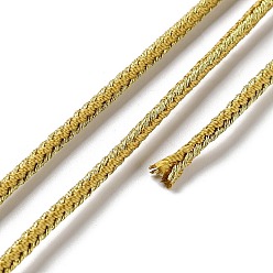 Goldenrod 14M Duotone Polyester Braided Cord, Round, Goldenrod, 2.5mm, about 15.31 Yards(14m)/Roll
