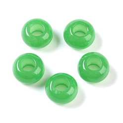 Белый Нефрит Натуральный белый нефрит европейский бисер, бусины с большим отверстием, рондель, окрашенные, 14x7~8 мм, отверстие : 6 мм