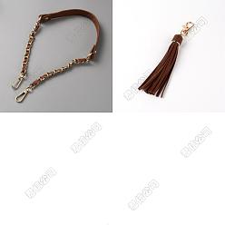 Кокосово-Коричневый 1цепочки для кошельков из сплава искусственной кожи, с подвесками-кисточками из искусственной кожи, золотые, кокосового коричневый, 1 см
