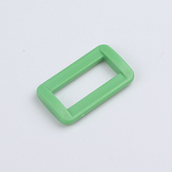 Green Plastic Rectangle Buckle Ring, Webbing Belts Buckle, for Luggage Belt Craft DIY Accessories, Green, 20mm