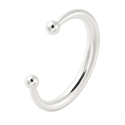 Серебро 304 из нержавеющей стали манжеты браслеты, открытые браслеты для женщин, серебряные, внутренний диаметр: 2-1/2 дюйм (6.2 см), шириной 9~10 мм 