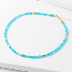 Амазонит Простые по дизайну ожерелья из натурального амазонита для женщин, 15.75 дюйм (40 см)