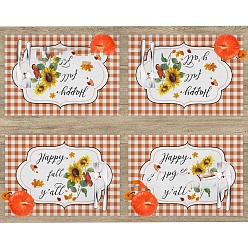 Цветок Изоляционная прокладка из мешковины на тему Дня благодарения, ресторан западной столовой, прямоугольные, цветок, 300x450 мм
