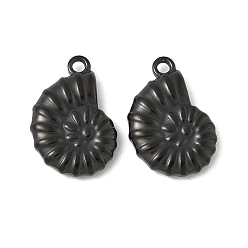 Черный Ионное покрытие (ip) 304 подвески из нержавеющей стали, формы раковины, чёрные, 21x15x4~4.1 мм, отверстие : 2 мм