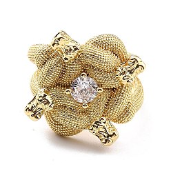 Real 18K Gold Plated Clear Cubic Zirconia Snake Wrapped Cuff Ring for Women, Chunky Open Ring for Women, Cadmium Free & Nickel Free & Lead Free, Real 18K Gold Plated, US Size 6 1/2(16.9mm)