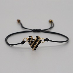 MI-B200383A Niche Versatile Bracelet Handmade Beaded Valentine's Day Glass Beads Heart Bracelet For Women