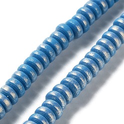 Dodger Blue Spray Painted Handmade Polymer Clay Beads Strands, for DIY Jewelry Crafts Supplies, Disc, Dodger Blue, 7x3mm, Hole: 2mm, about 112~123pcs/strand, 14.92~15.94 inch(37.9~40.5cm)