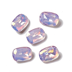 Rose Water Opal Light AB Style K9 Glass Rhinestone Cabochons, Pointed Back & Back Plated, Octagon Rectangle, Rose Water Opal, 14x10x5mm
