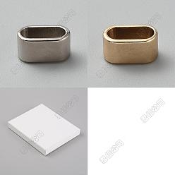 Platinum & Light Gold 80pcs 2 couleurs embouts de cordon en alliage de zinc, ovale, platine et or clair, 7x12.5x6.5mm, diamètre intérieur: 10.5x4.5 mm, 40 pcs / couleur