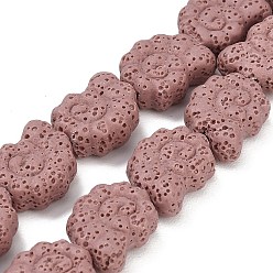 Светло-Коралловый Бусы из натуральной лавы, окрашенные, спиральная оболочка, свет коралловый, 16~17x13x6.5 мм, отверстие : 1.2 мм, около 26 шт / нитка, 16.34~16.54'' (41.5~42 см)