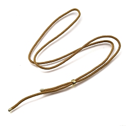 Goldenrod 2.5MM Adjustable Braided Nylon Cords Necklace Making, with Golden Brass Finding, Goldenrod, 27.56 inch(70cm)