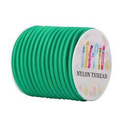 Морско-зеленый Нейлоновая нить, с КПП трубку внутри, круглые, цвета морской волны, 5 мм, отверстие: 2 мм, 12.03yards / рулон (11 м / рулон)
