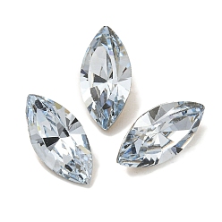 Свет Сапфира Стеклянные стразы кабошоны, задние и задние, граненые, лошадиный глаз , света сапфир, 10x5x3.5 мм