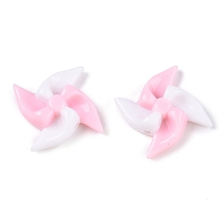 Pink Непрозрачные акриловые бусины, вентилятор, розовые, 29.7x29.5x7.8 мм, отверстие : 2.5 мм, 250 шт / 500 г