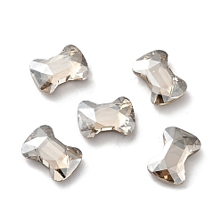 Satin K9 Glass Rhinestone Cabochons, Flat Back & Back Plated, Faceted, Bowknot, Satin, 8.5x12x4mm