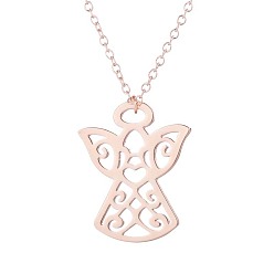 Rose color Fashionable and Minimalist Guardian Pendant Collarbone Chain for Women - Angel Necklace