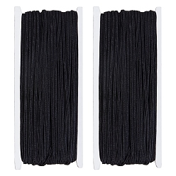 Black Nylon Thread, DIY Material for Jewelry Making, Black, 3x1mm, about 30m/card
