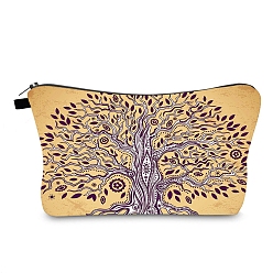 Gold Tree of Life Pattern Cloth Clutch Bags, Change Purse for Women, Gold, 220x132x40mm