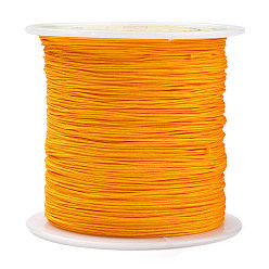 Orange Fil de nylon tressé, cordon de nouage chinois cordon de perles pour la fabrication de bijoux en perles, orange, 0.5mm, environ 150 yard / rouleau
