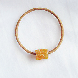 Turmeric cubes Sparkling Starry Sky Ball Hair Tie - Simple Pearl Elastic Band with Beads.