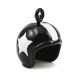 Черный Подвески из эмали и сплава, стойки покрытие, подвески на шлем, окрашеные, без кадмия, без никеля и без свинца, чёрные, 17x13.5x14.5 мм, отверстие : 1.6 мм