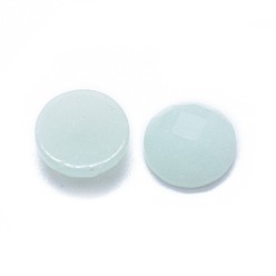 Amazonite Natural Amazonite Cabochons, Faceted, Half Round/Dome, 6x2.5mm