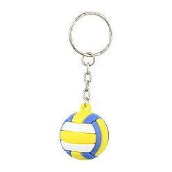 Volleyball Пластиковый брелок, с железной фурнитурой, волейбол, 7.5 см, Кулон : 32 мм