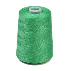 Lime Green Polyester Sewing Threads, Round Machine Embroidery Threads, Lime Green, 0.2mm, about 3300.00 Yards(3017.52m)/Roll