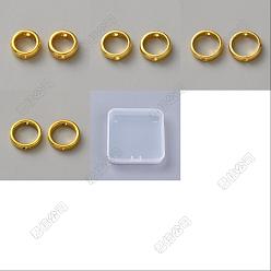 Golden Tibetan Style Alloy Bead Frame, Ring, Golden, 9~13x3mm, Hole: 1.6~2mm, 40pcs/style