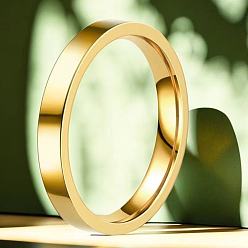 Золотой Простые ленточные кольца из нержавеющей стали, золотые, размер США 7 (17.3 мм)