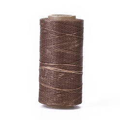 Sienna Waxed Polyester Cord, Micro Macrame Cord, Waxed Sewing Thread, Flat, Sienna, 0.8mm, about 284.33 yards(260m)/roll