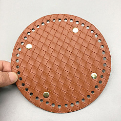 Chocolate Flat Round Imitation Leather Crochet Bag Bottom, Pad Bag Cushion Bases, for DIY Bag Accessories, Chocolate, 15cm