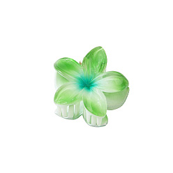 Green Flower Shape Plastic Claw Hair Clips, Hair Accessories for Women Girl, Green, 40mm