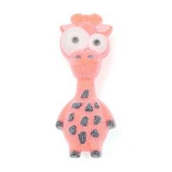 Жирафа Силиконовые подвески с анималистическим рисунком, розовые, жирафа, 74x29.5x21 мм, отверстие : 2 мм