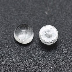 Quartz Crystal Natural Quartz Crystal Cabochons, Rock Crystal Cabochons, Half Round/Dome, 4x1.5~2.5mm