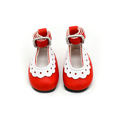 Красный Кукольная обувь из искусственной кожи, с кружевом, аксессуары для американских кукол, красные, 50x22x30 мм