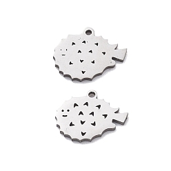 Нержавеющая Сталь Цвет 201 прелести нержавеющей стали, лазерная резка, очарование рыбы-собаки, цвет нержавеющей стали, 8.5x11x1 мм, отверстие : 0.8 мм