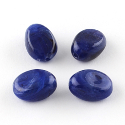 Medium Blue Oval Imitation Gemstone Acrylic Beads, Medium Blue, 18x13x9.5mm, Hole: 2mm, about 310pcs/500g