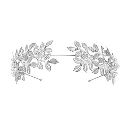 Silver leaf pearl headband Chic Metal Leaf Pearl Hair Comb with Music Note Arm Cuff Set for Stylish Western Bride