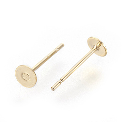 Golden 202 Stainless Steel Stud Earring Findings, with 304 Stainless Steel Pins, Golden, 12x4mm, Pin: 0.7mm
