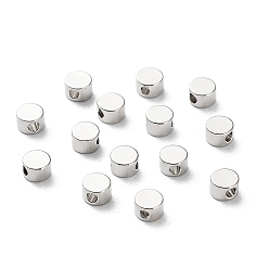 Платина Рейка из латунной проставки, плоско-круглые, платина, 4x2.5 мм, отверстие : 1.2 мм