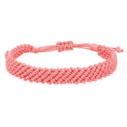 5 Pale Corals Multi-colored minimalist waxed thread braided bracelet for daily wear.