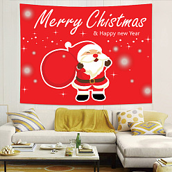 Red Christmas Theme Santa Claus Pattern Polyester Wall Hanging Tapestry, for Bedroom Living Room Decoration, Rectangle, Red, 730x950mm
